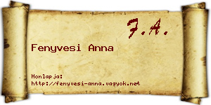Fenyvesi Anna névjegykártya