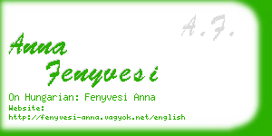 anna fenyvesi business card